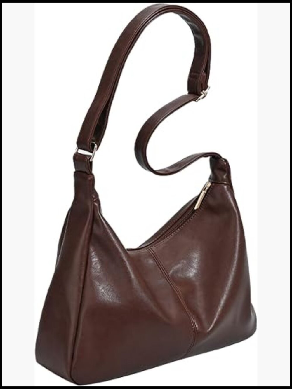 Large Capacity Hobo Bag Crossbody Shoulder Tote Vegan Leather Slouchy Handbag
